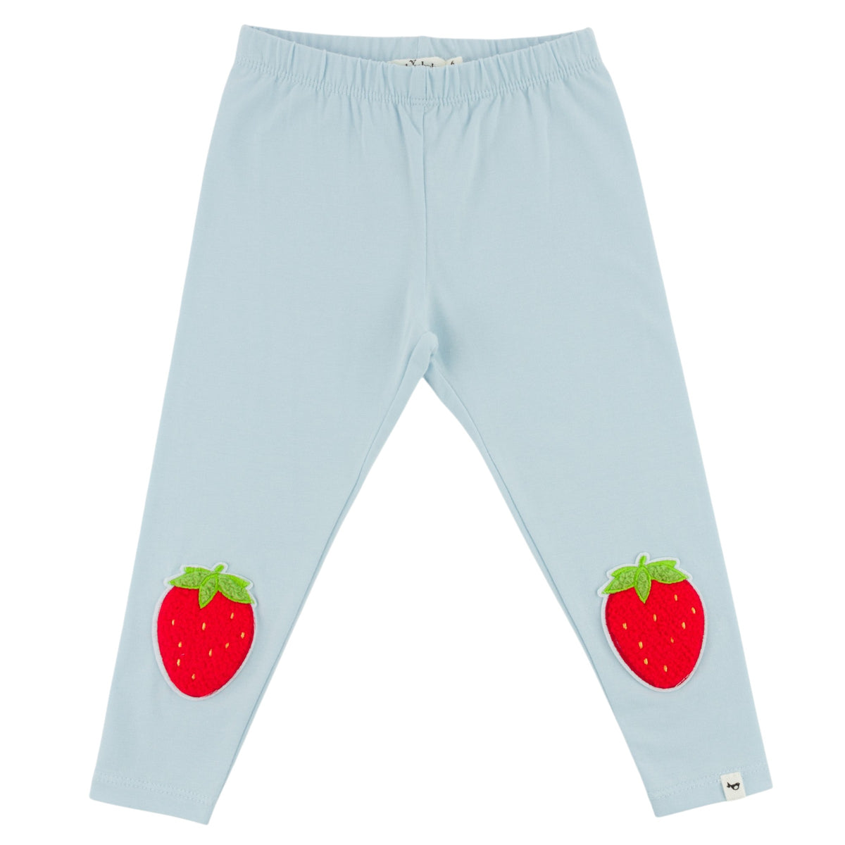 oh baby! Leggings - Strawberry Chenille Patch - Sky Blue