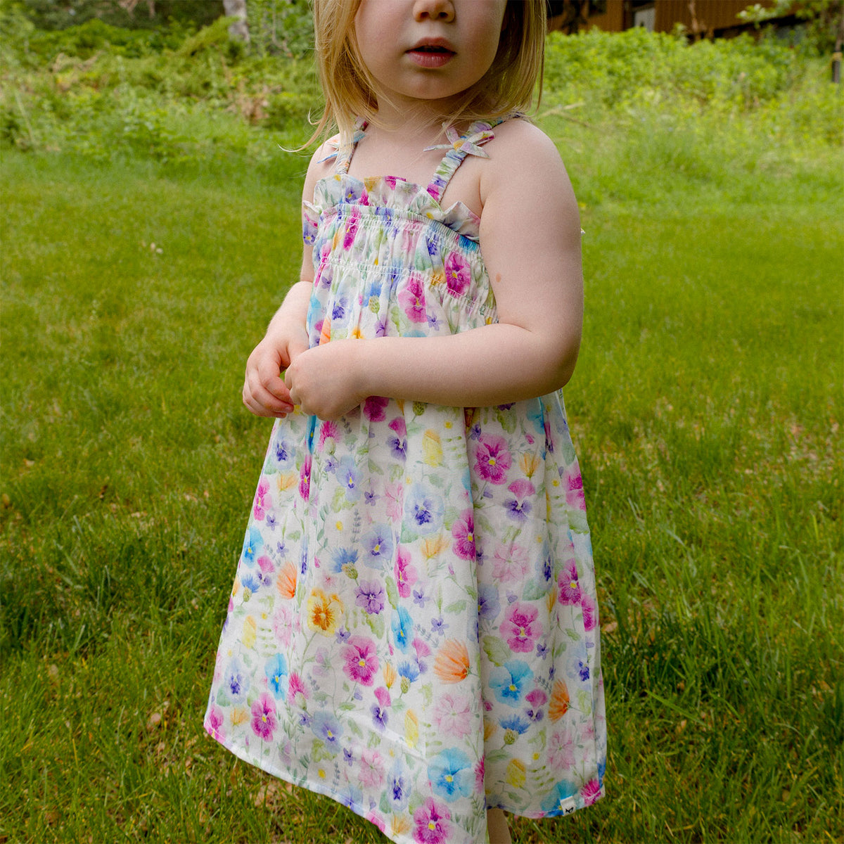 oh baby! Brandie Dress - Watercolor Wildflowers - Cream - Lifestyle