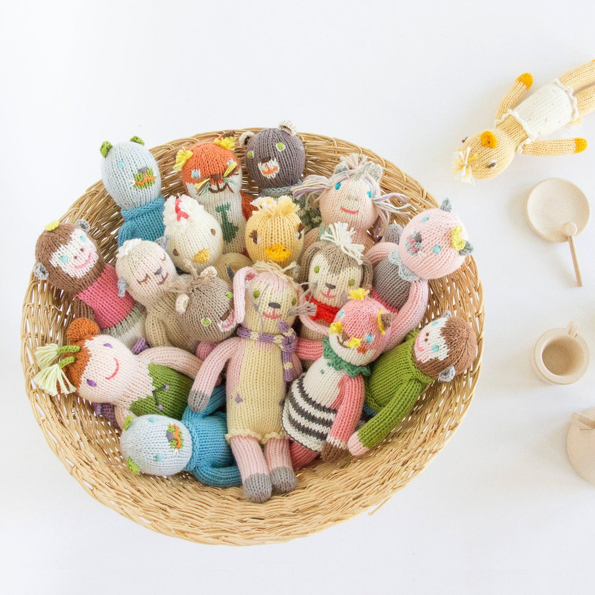 Blabla Knit Rattles in Basket - Lifestyle