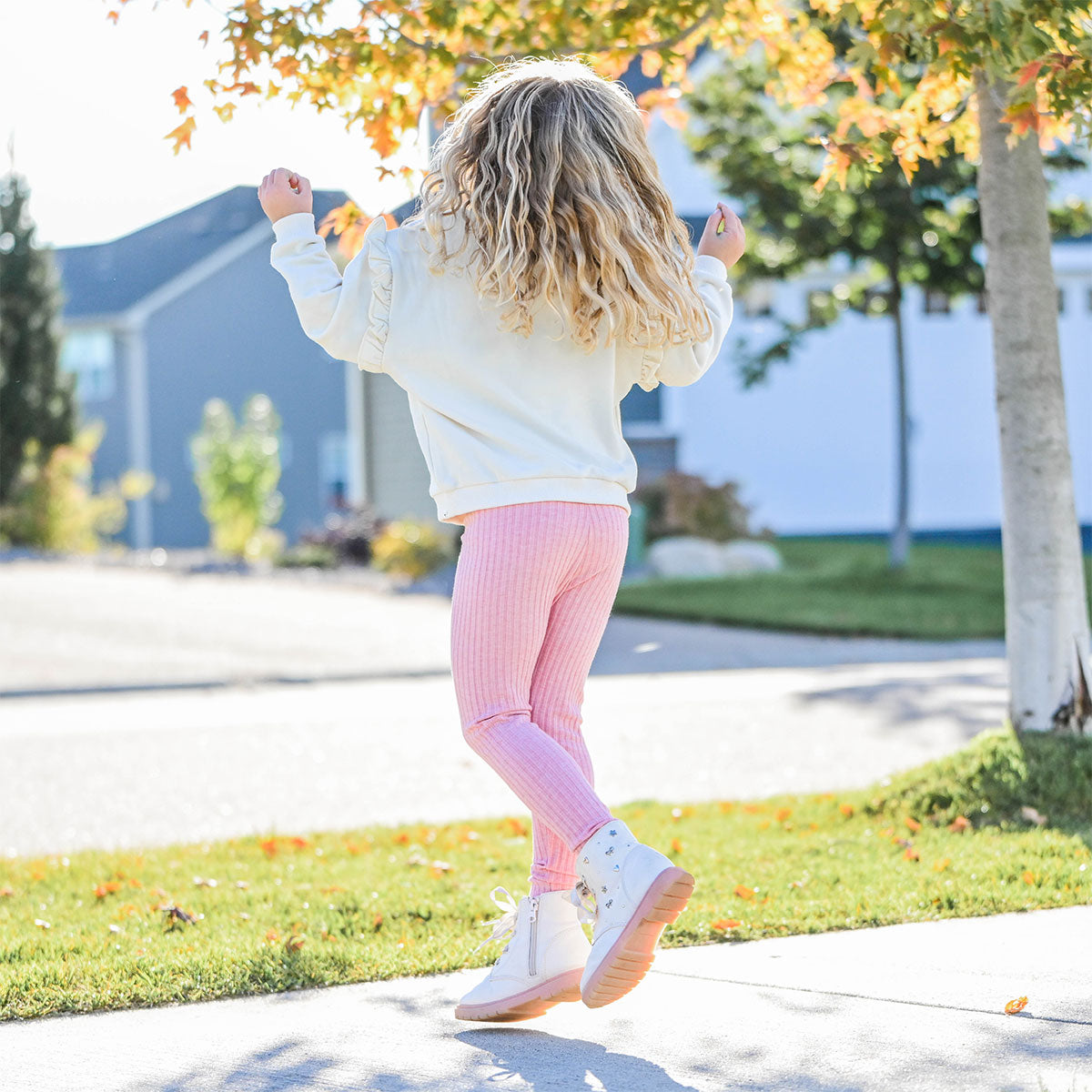 oh baby! Leggings Wide Rib - Pink - Back