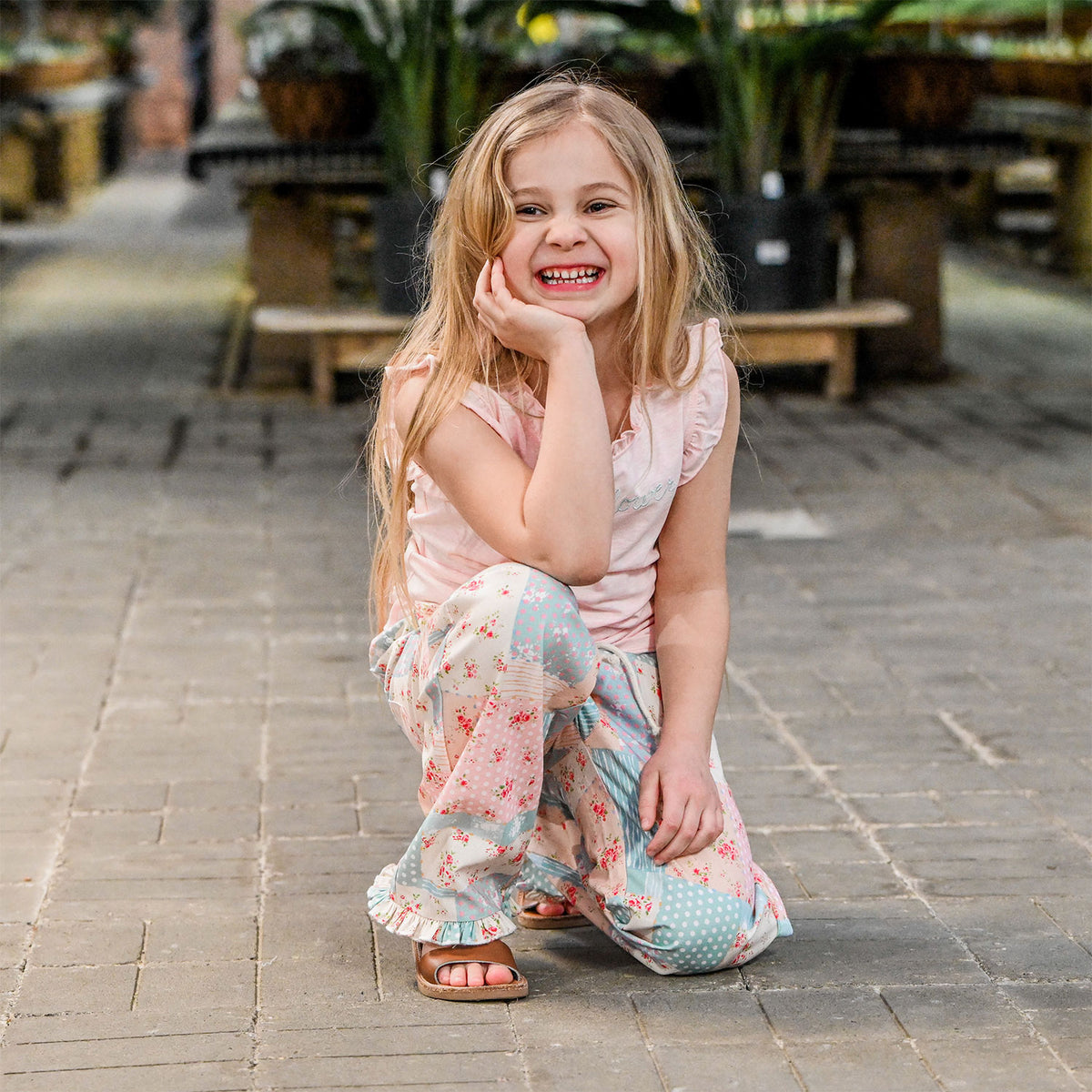 Floral Patchwork Austen Ruffle Pant - Lifestyle