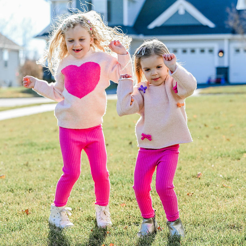 oh baby! Grandpa Knitted Pullover Sweater - Giant Heart - Pale Pink - Dancing Girls