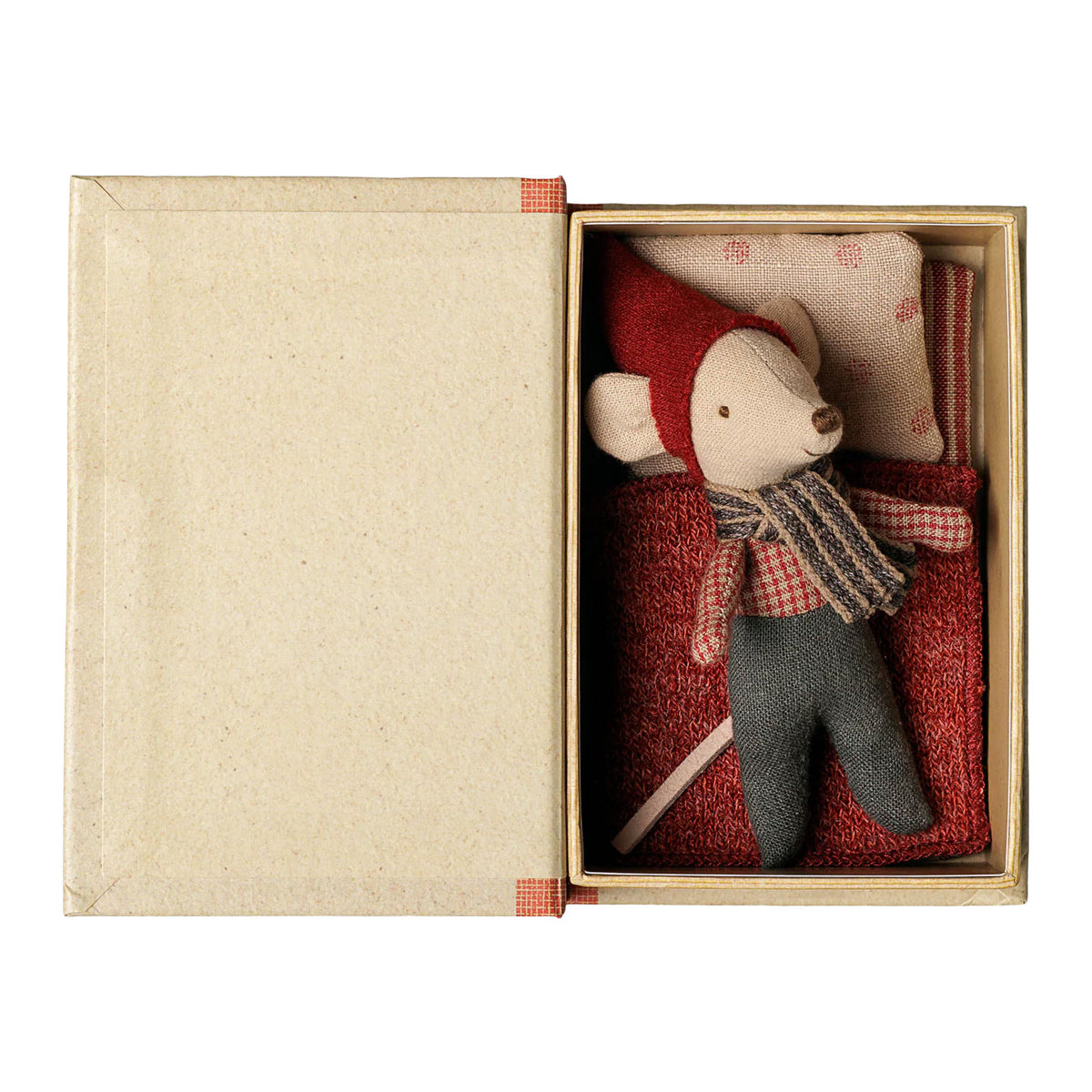 Maileg Christmas Mouse, Baby in Book - Open