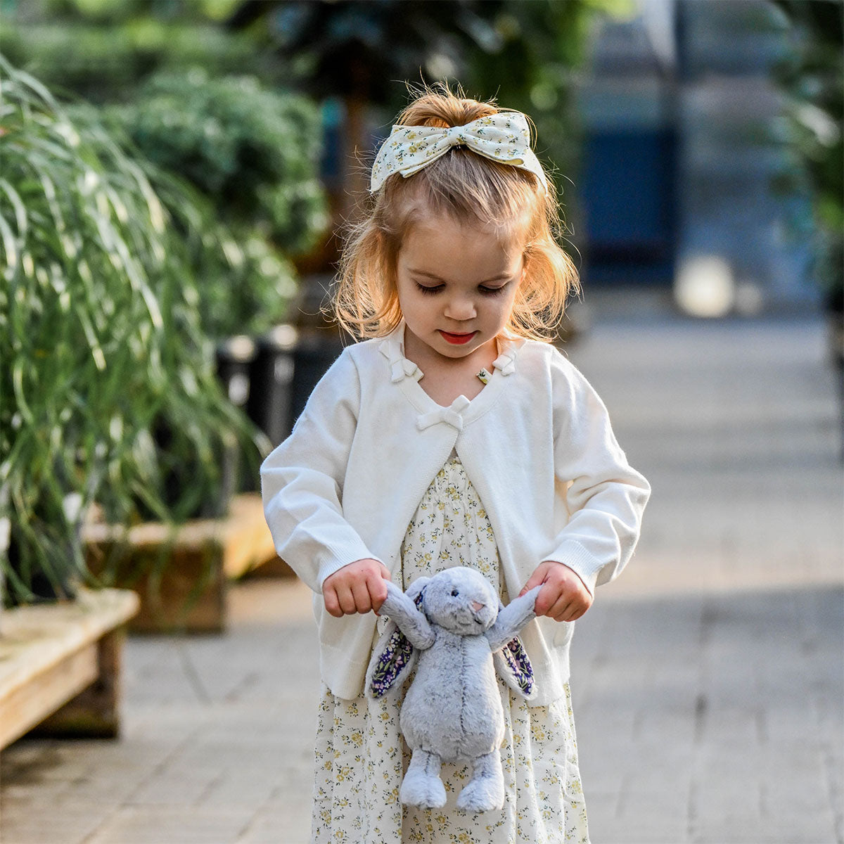 oh baby! Mini Bow-Neck Knitted Long Sleeve Cardigan