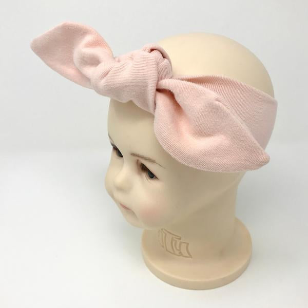 oh baby! Tie Turban Baby Rib Headband - Pale Pink