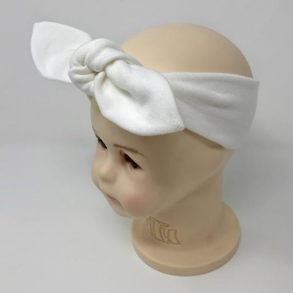 oh baby! Tie Turban Baby Rib Headband - Cream