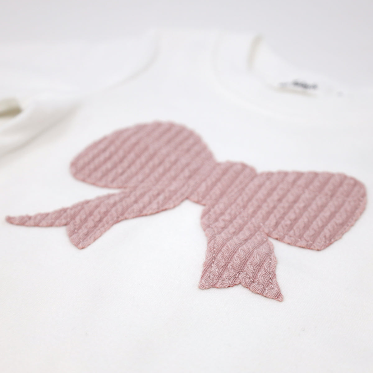 oh baby! Long Sleeve Two Piece Set - Cable Knit Pink Bow - Cream