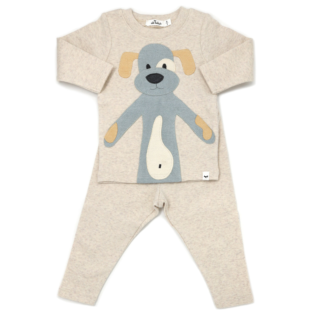 oh baby! Two Piece Set - Large Mist Puppy - Sand
