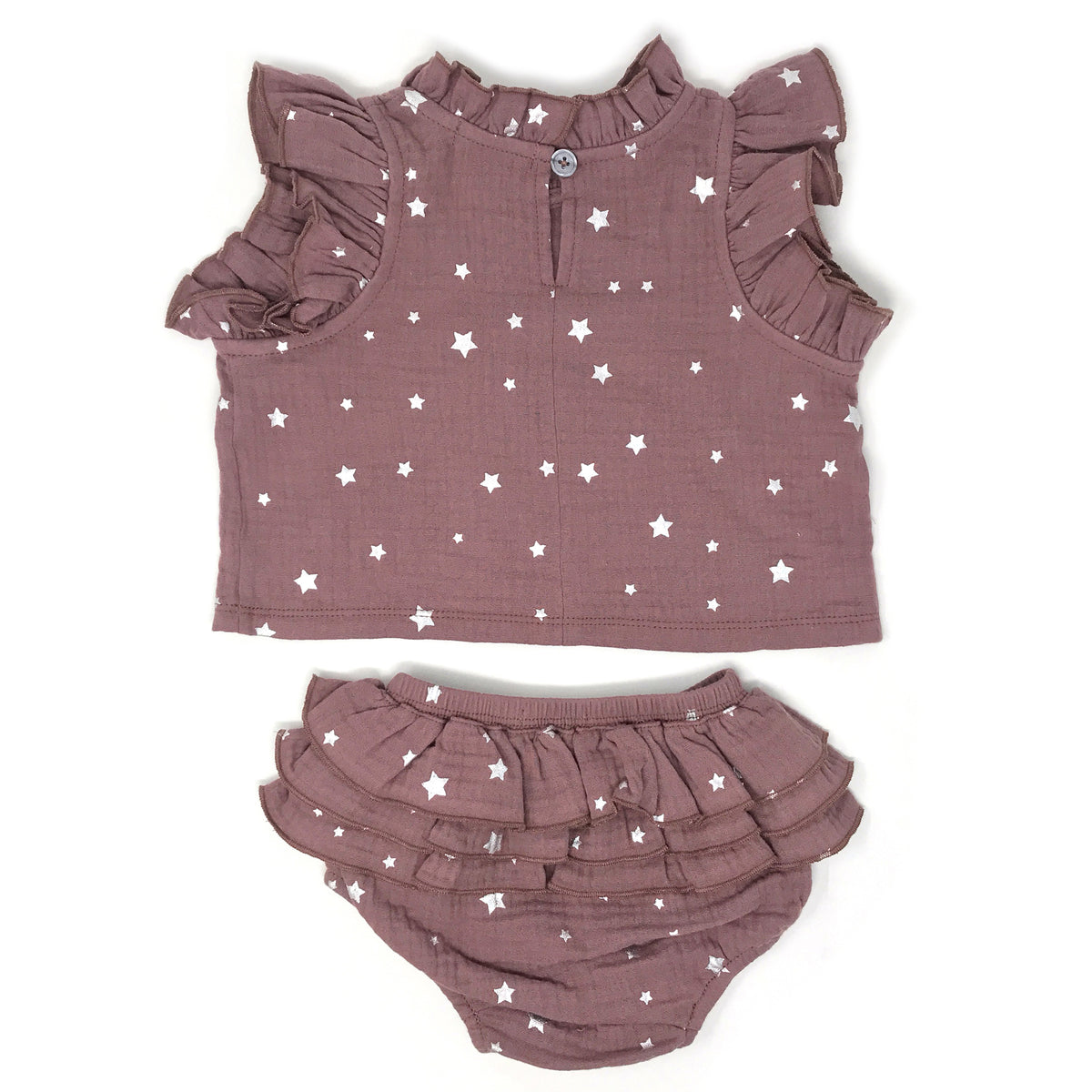 oh baby! Lola Top and Tushie Set - Silver Mini Stars - Thistle