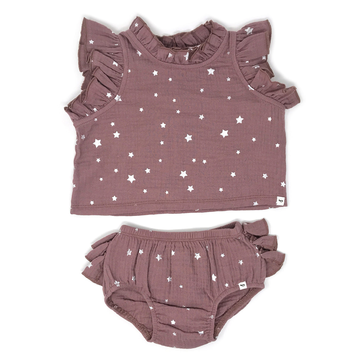 oh baby! Lola Top and Tushie Set - Silver Mini Stars - Thistle