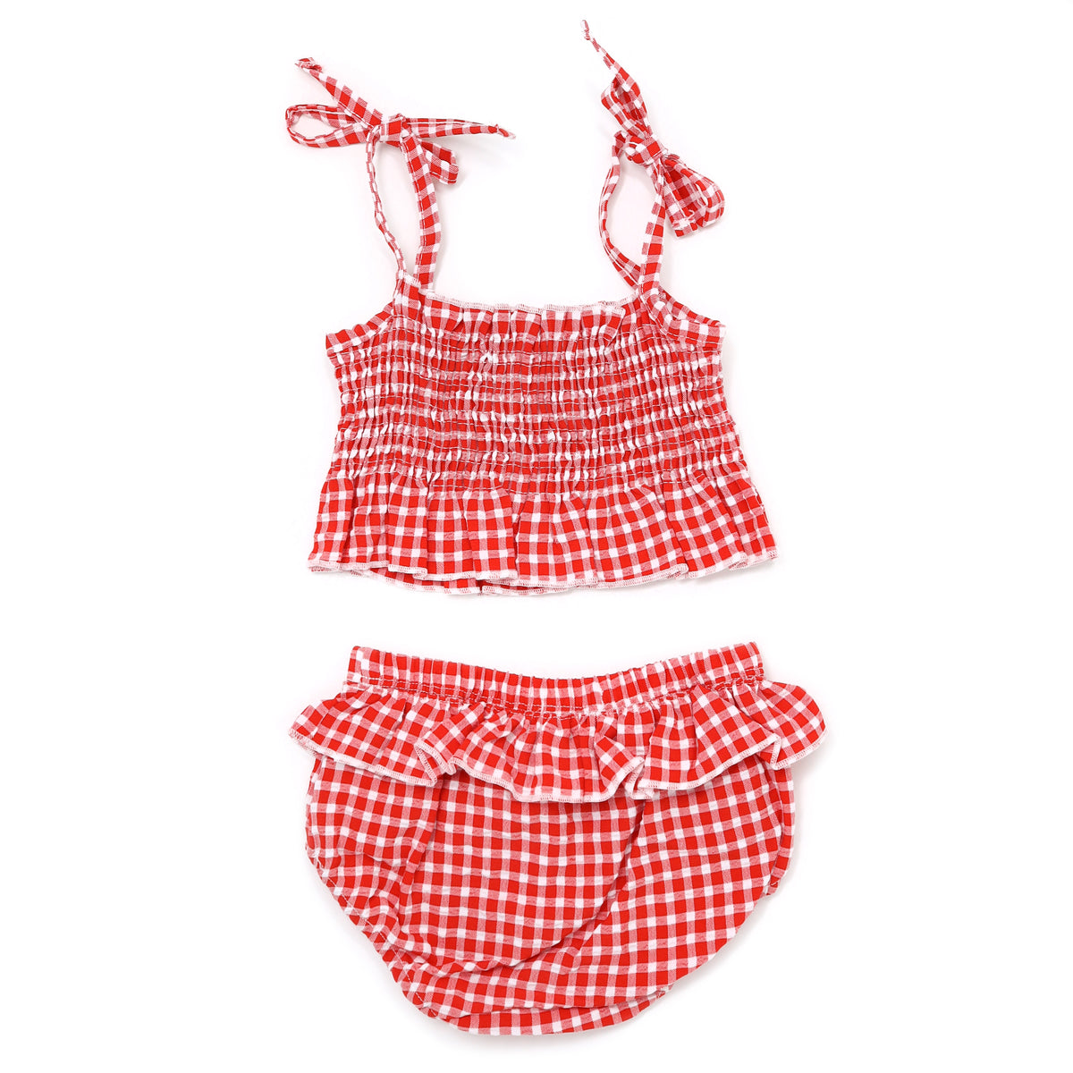 oh baby! Sunsuit Set Gingham - Cherry Red