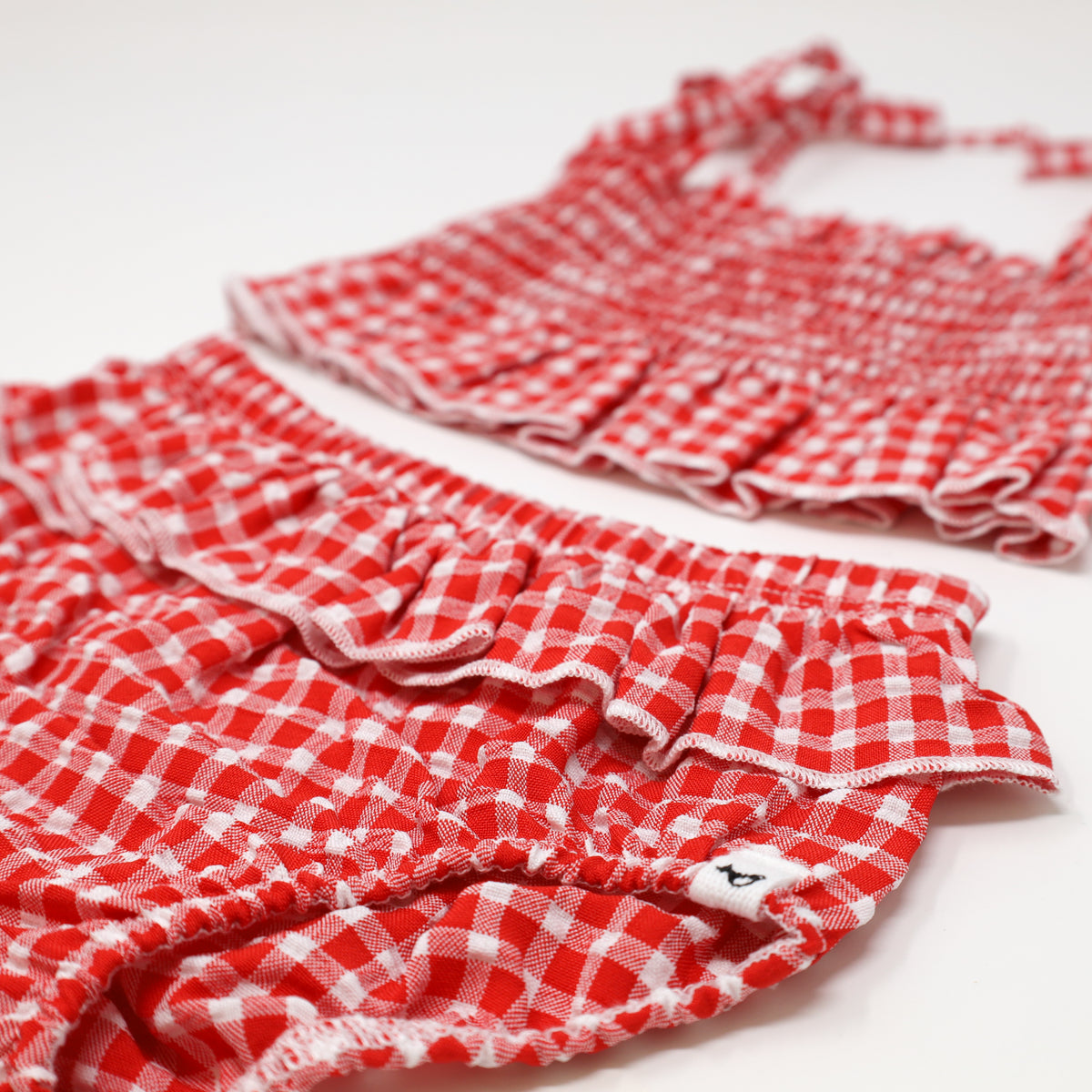 oh baby! Sunsuit Set Gingham - Cherry Red