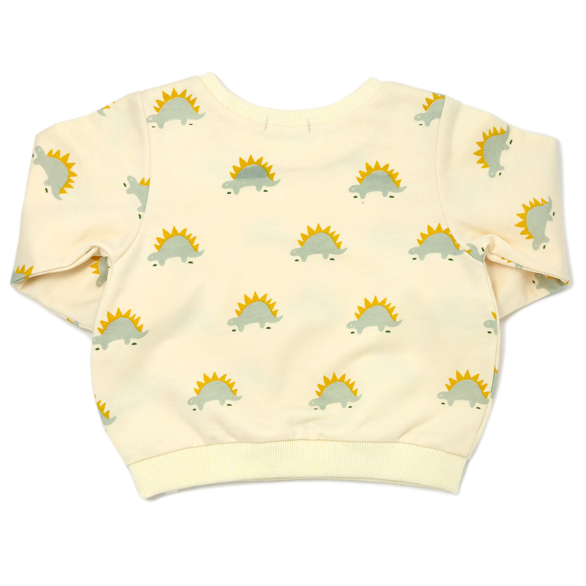 oh baby! Terry Brooklyn Boxy Sweatshirt - Mist Stegosaurus Print - Vanilla