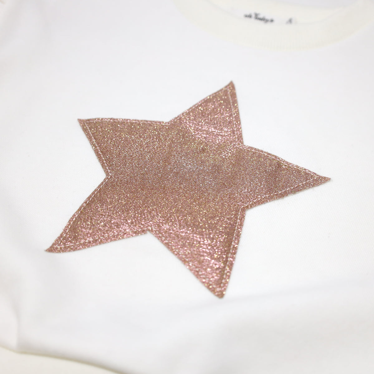 oh baby! Star Rose Gold Sparkle Millie Slouch Sweatshirt - Cream