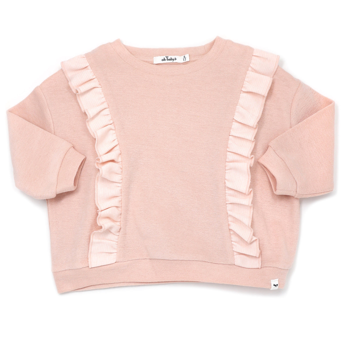 oh baby! Cotton Terry Millie Ruffle Boxy - Peachy