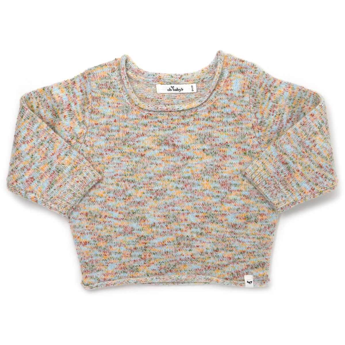 oh baby! Speckled Crew Knit Sweater - Cream