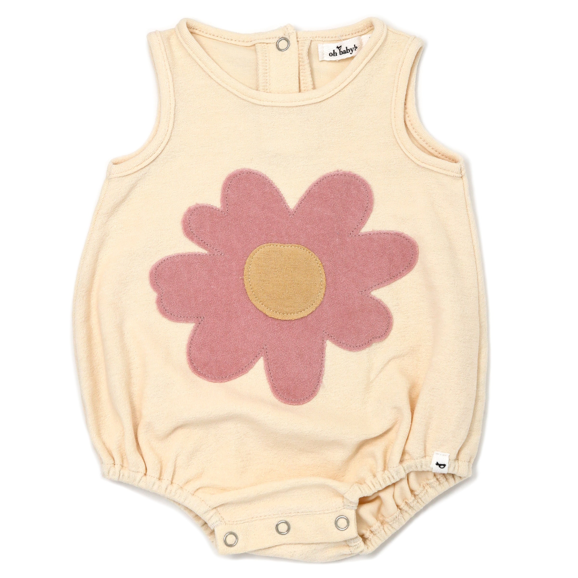 oh baby! Terry Bubble - Blush Daisy Terry Applique - Vanilla