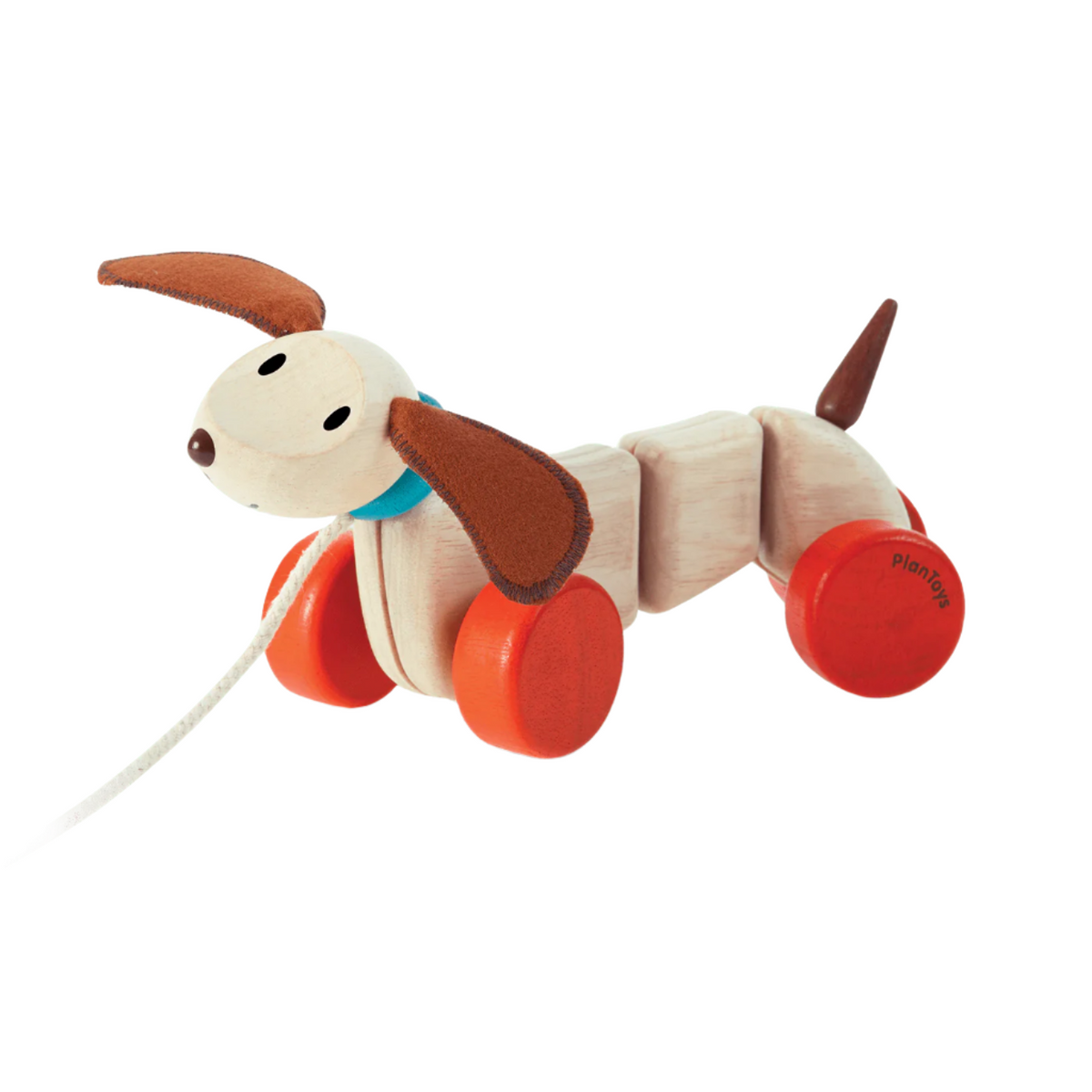 PlanToy Happy Puppy Wooden Pull Toy