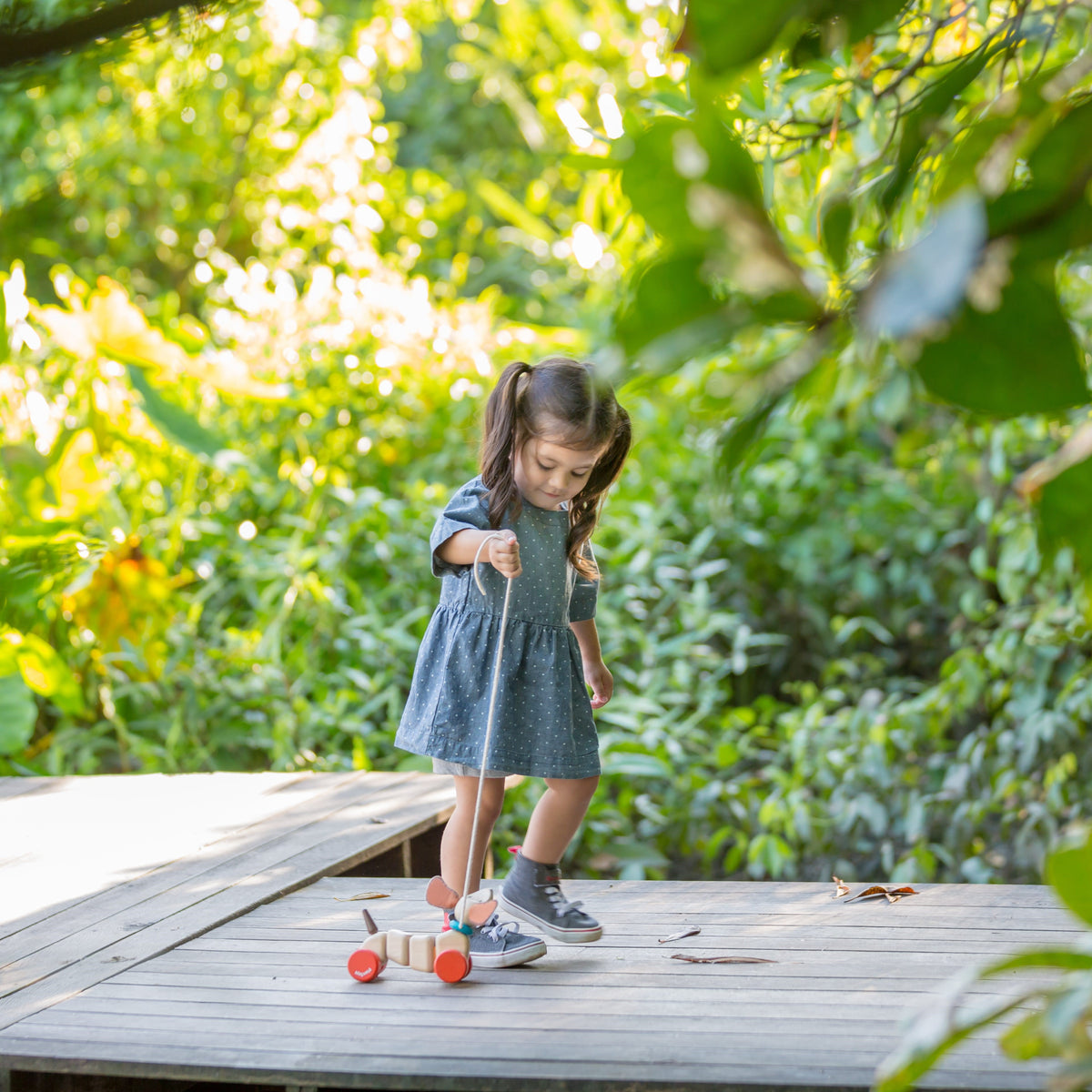 PlanToy Happy Puppy Wooden Pull Toy