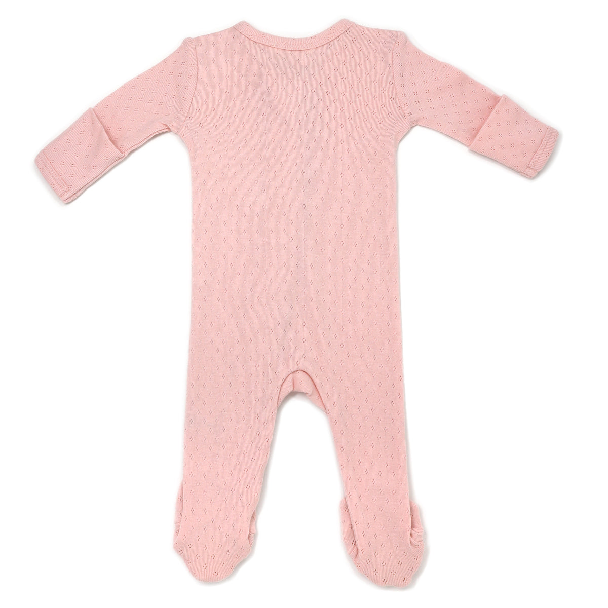 oh baby! Two Way Zipper Footie - Pointelle - Pale Pink