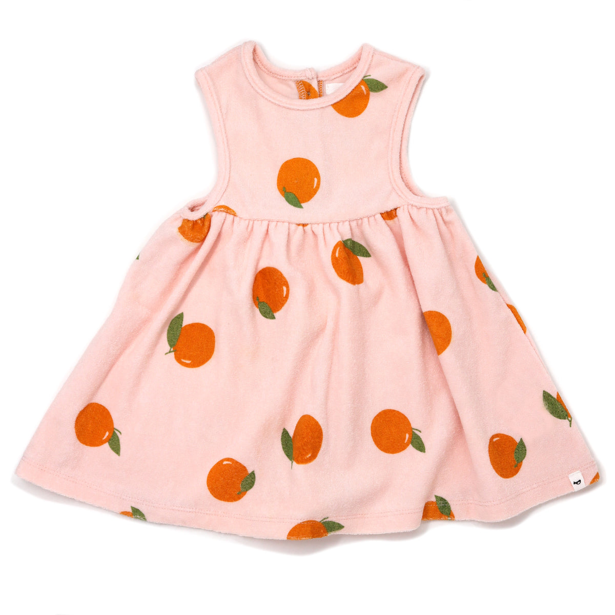 oh baby! Cotton Terry Tank Dress - Oranges Print - Pale Pink