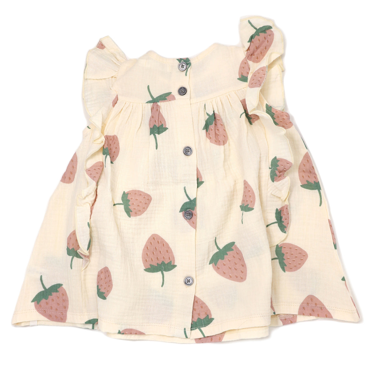 oh baby! Gauze Millie Raglan Dress - Strawberry Print - Natural