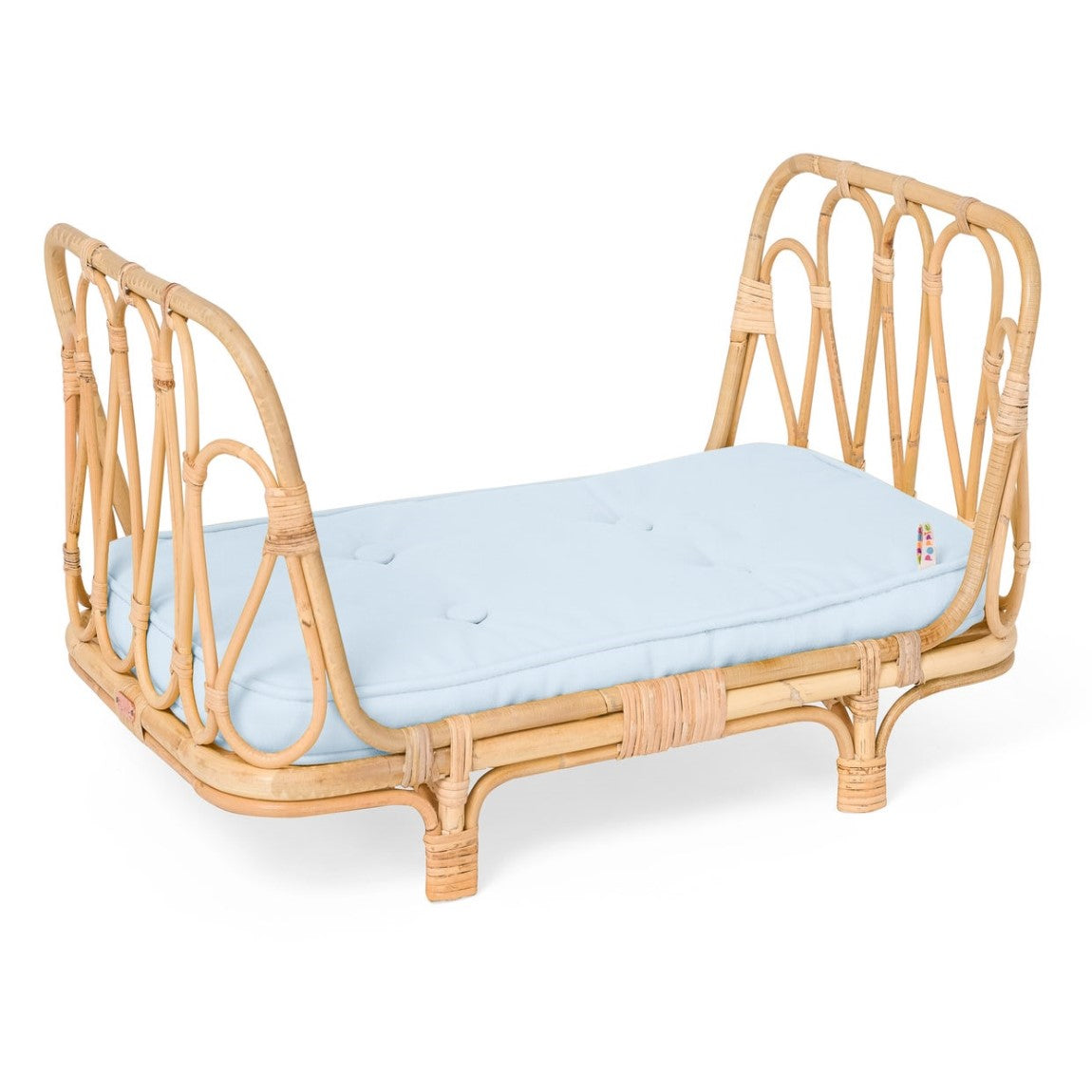Poppie Rattan Doll Day Bed - Baby Blue