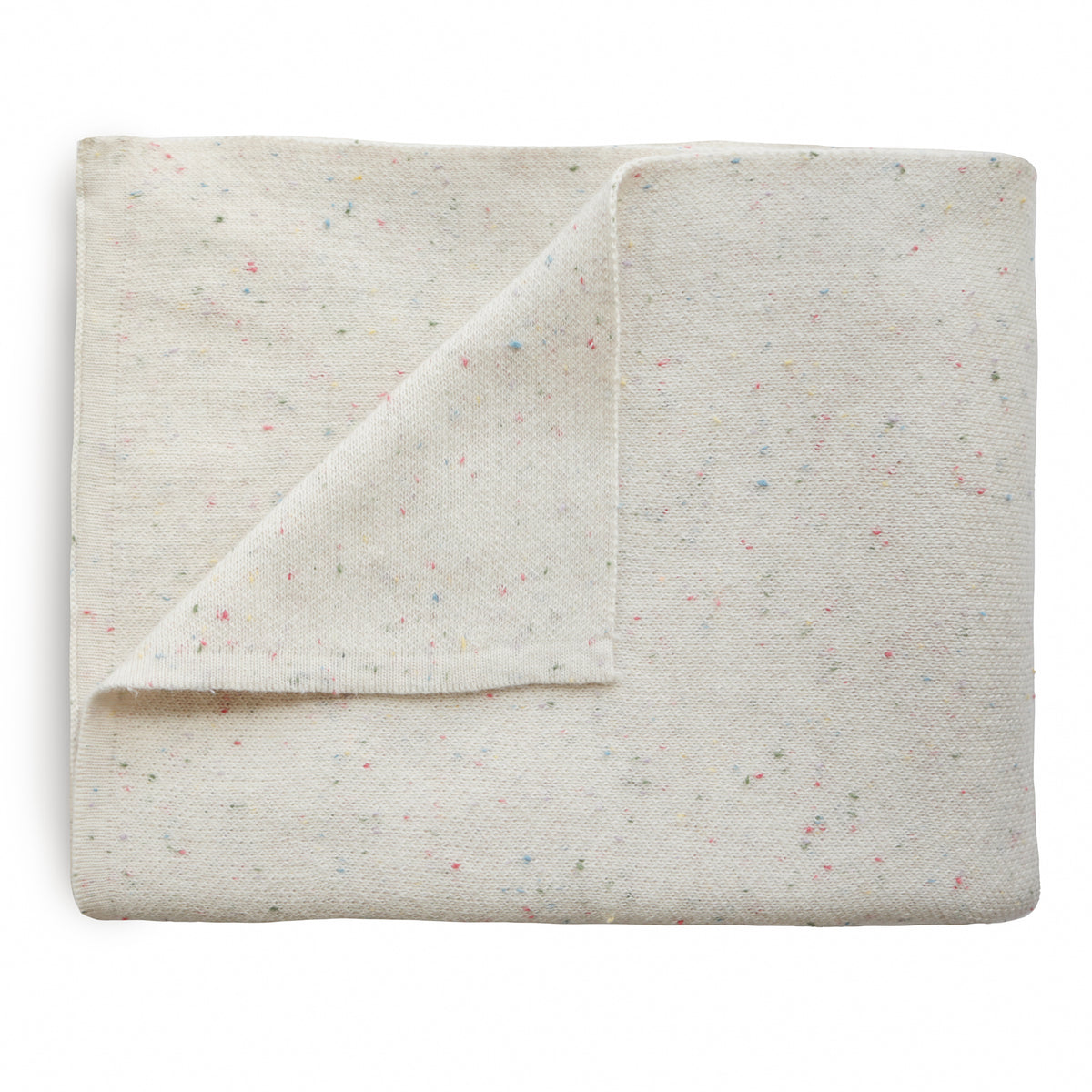 Mushie Organic Knitted Confetti Baby Blanket - Ivory