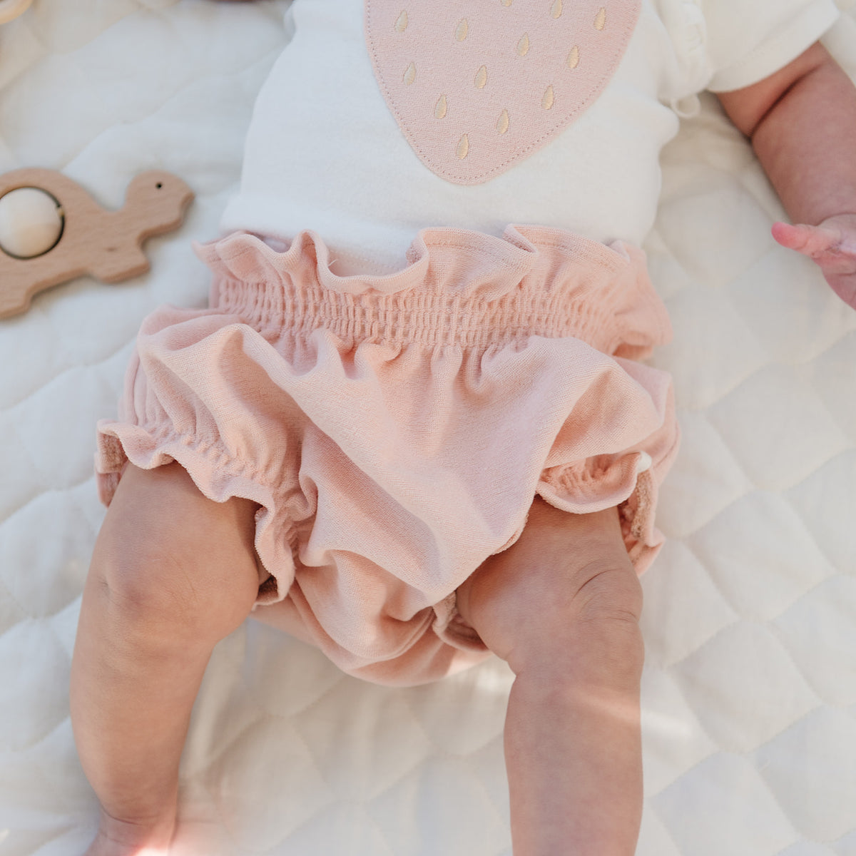 oh baby! Cotton Terry High Waisted Tushie - Peachy