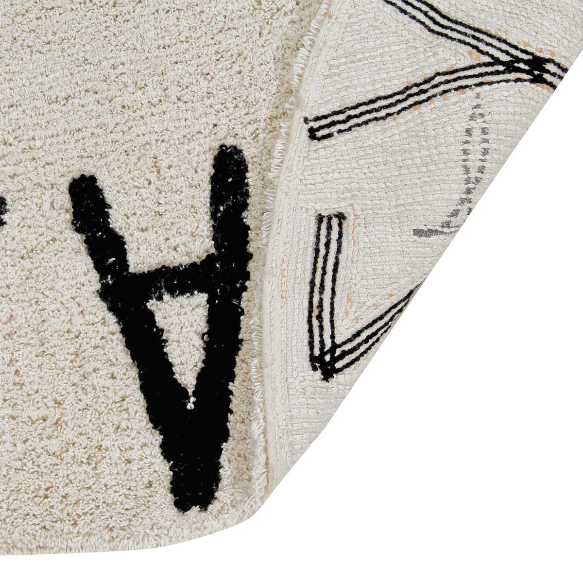 Abc Rug Black ABC Round Washable Rug - Black/Natural – oh baby!