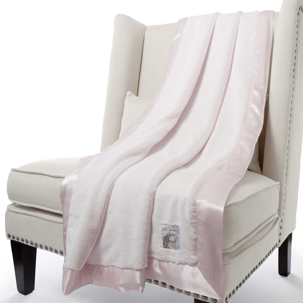 Little Giraffe Luxe Faux Fur Throw Blanket - Pink - oh baby!