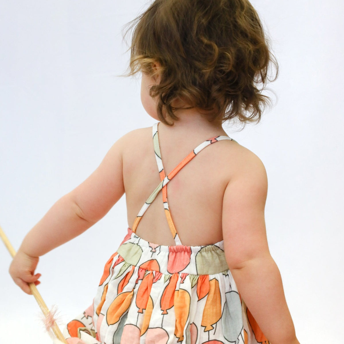 oh baby! Gauze Party Dress - Balloon Print - Oyster