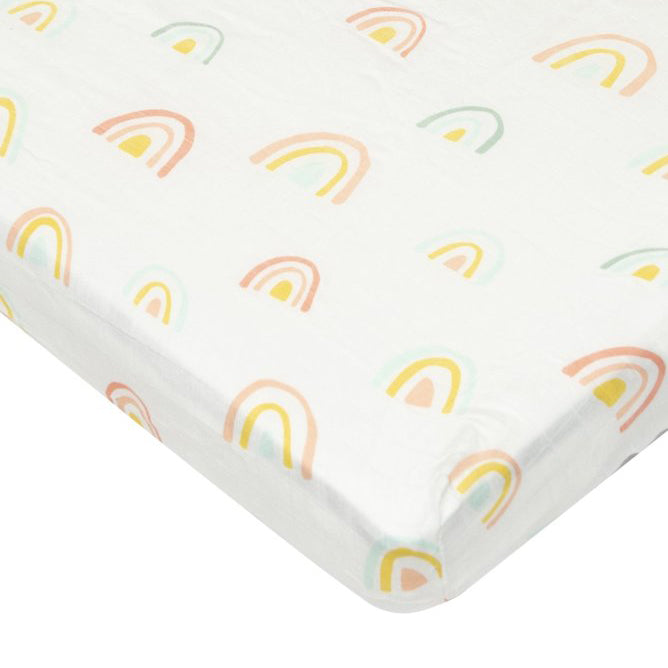 Loulou Lollipop - Fitted Crib Sheet Pastel Rainbow