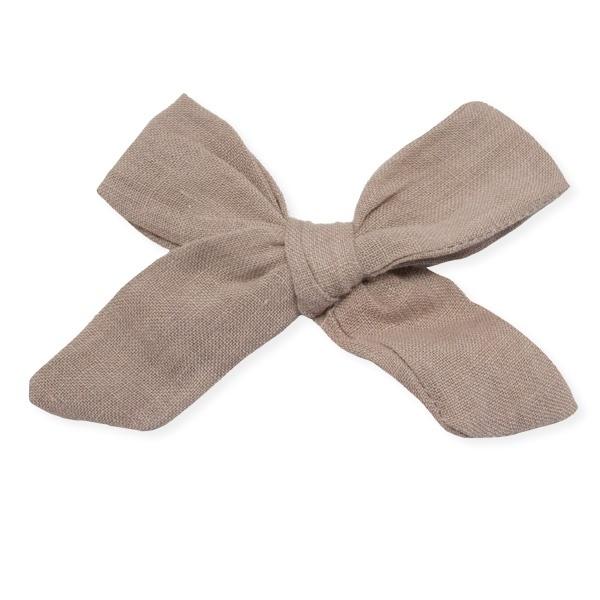 oh baby! School Girl Bow Linen Clip Large - Rose