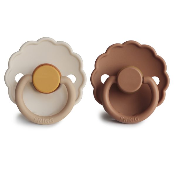 Mushie FRIGG Daisy Natural Rubber Pacifier 0-6 Months - Chamomile/Peach Bronze