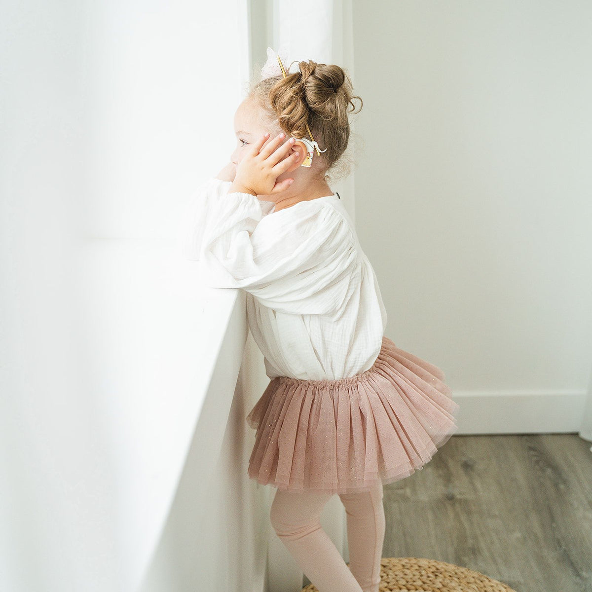 oh baby! Frill Tutu Champagne Over Dark Blush Tulle